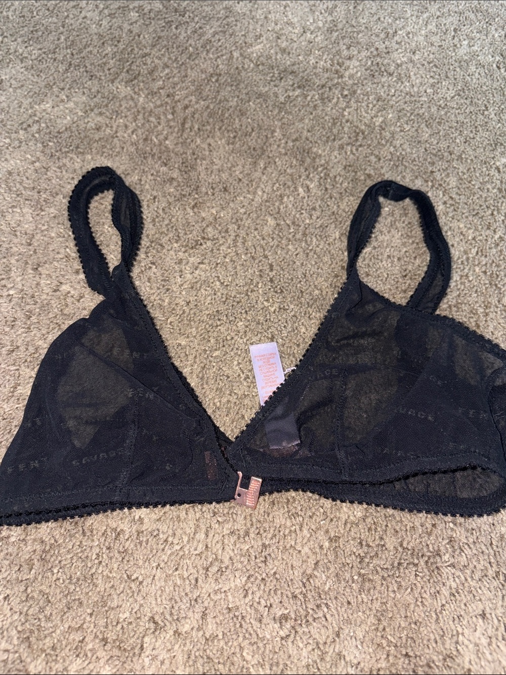 Savage X Fenty Black Sheer Triangle Bralette